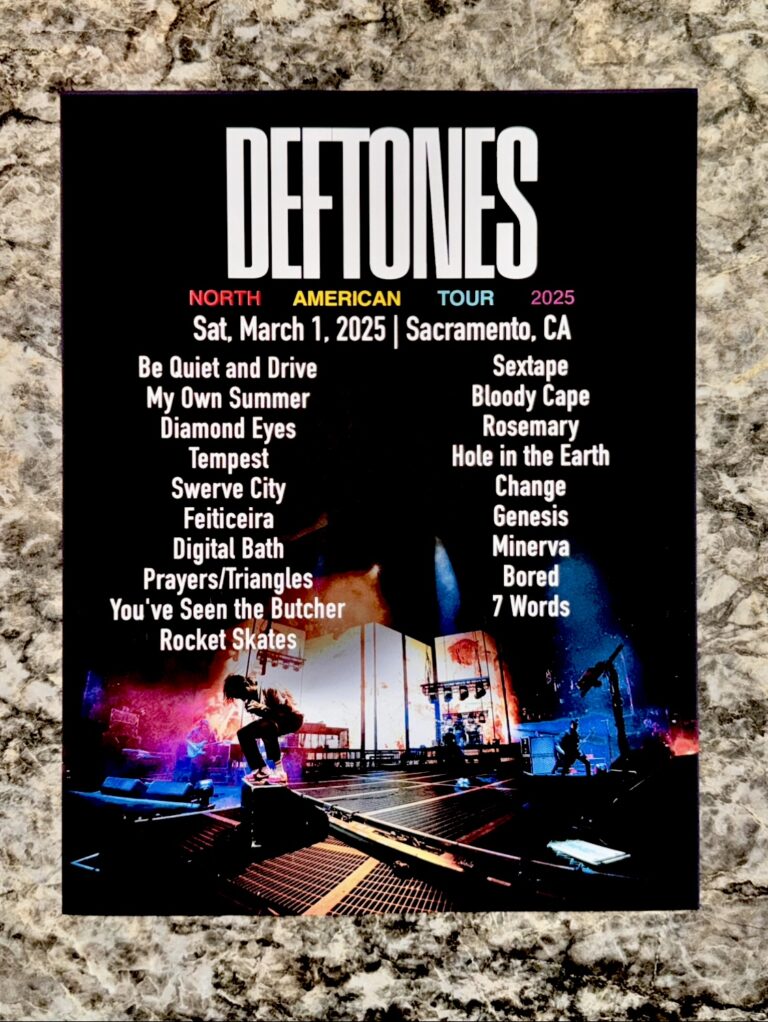 Deftones - North American Tour 2025 Setlist (2)