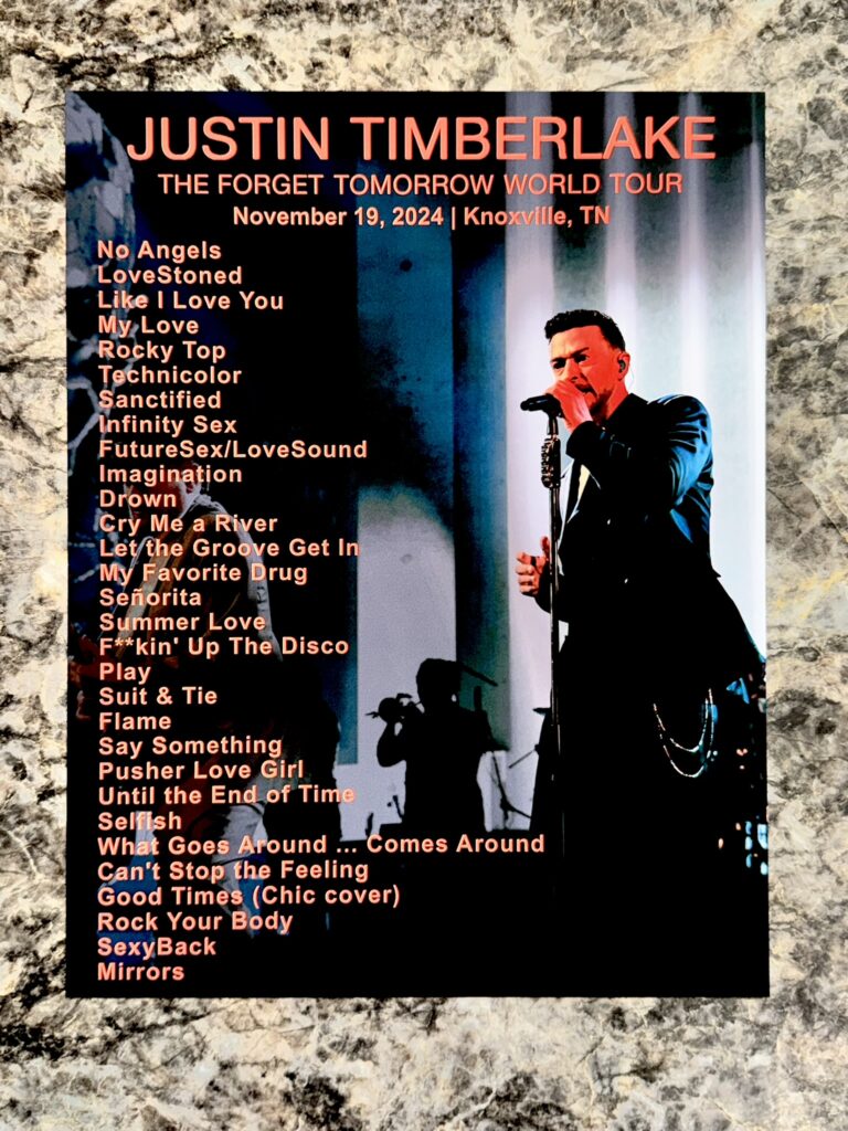 Justin Timberlake - The Forget Tomorrow World Tour Setlist